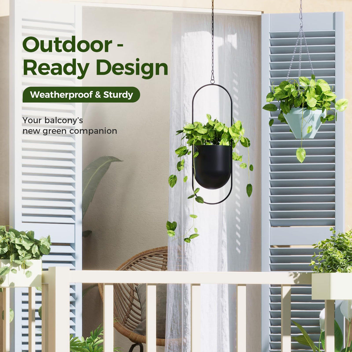 Bamworld ceiling-hanger presentation creates elevated plant display.