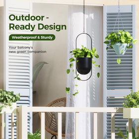 Bamworld ceiling-hanger presentation creates elevated plant display.
