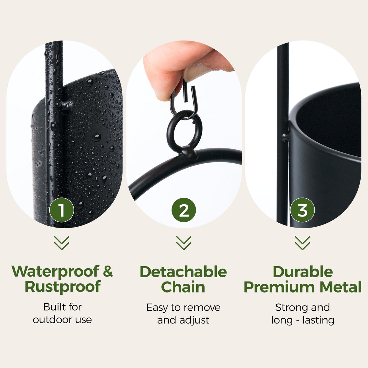 Bamworld hanging planter featuring detachable chain for flexible hanging options.