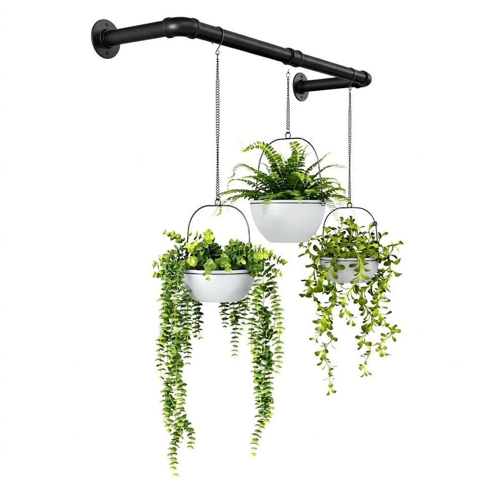 Bamworld 36.2-inch metal rod for indoor plant display saves floor space.