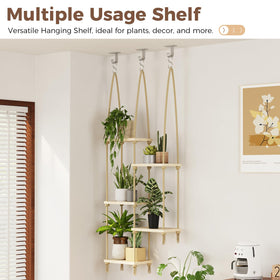 Bamworld adjustable shelves demonstrated by secure knot adjustments