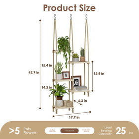 Bamworld plant shelf close-up of rope tie and adjustable knots