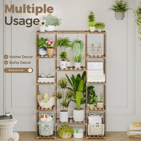 Bamworld versatile indoor outdoor plant display in a living room setting
