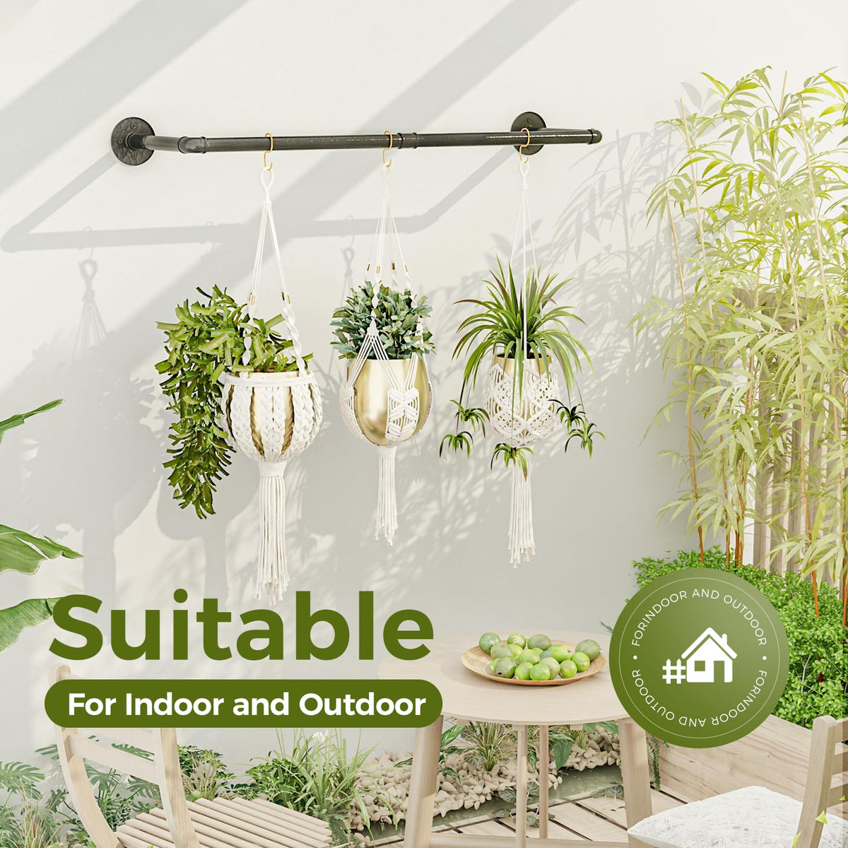 Bamworld indoor planter rod decor suits kitchens and living areas.