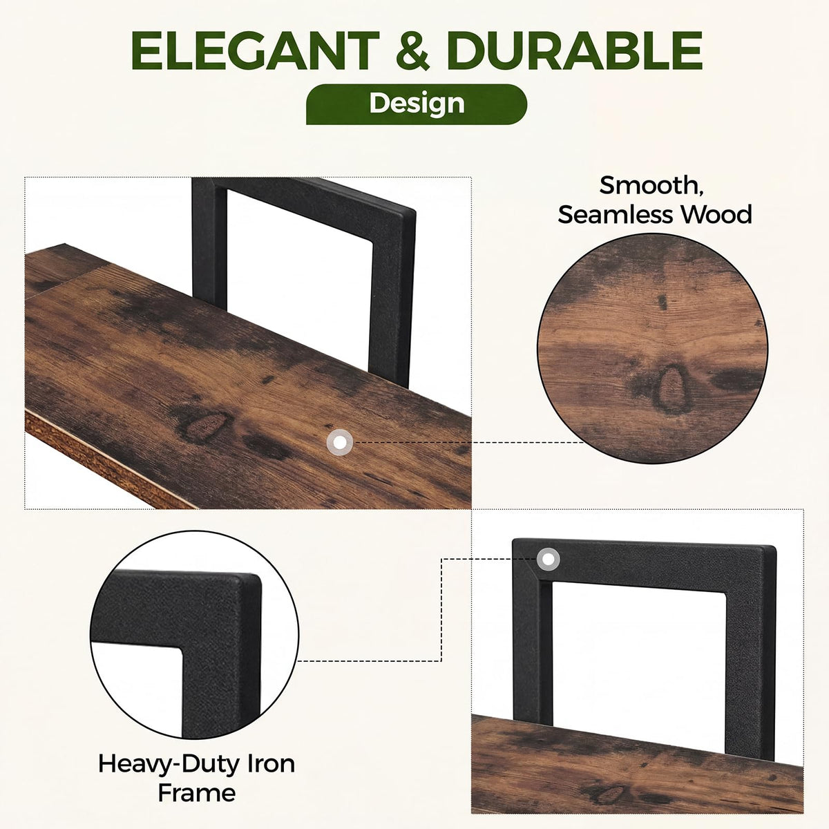Includes hardware for quick and secure wall mounting.