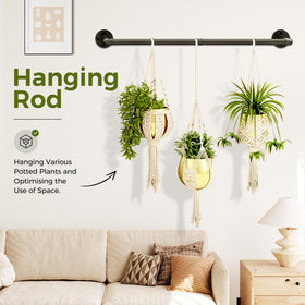 Bamworld metal hanging rod with secure joints for durable setup.