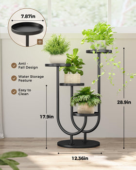 Bamworld metal plant shelf for indoor corners, ideal for compact rooms.