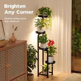Bamworld metal plant shelf elevating indoor room decor