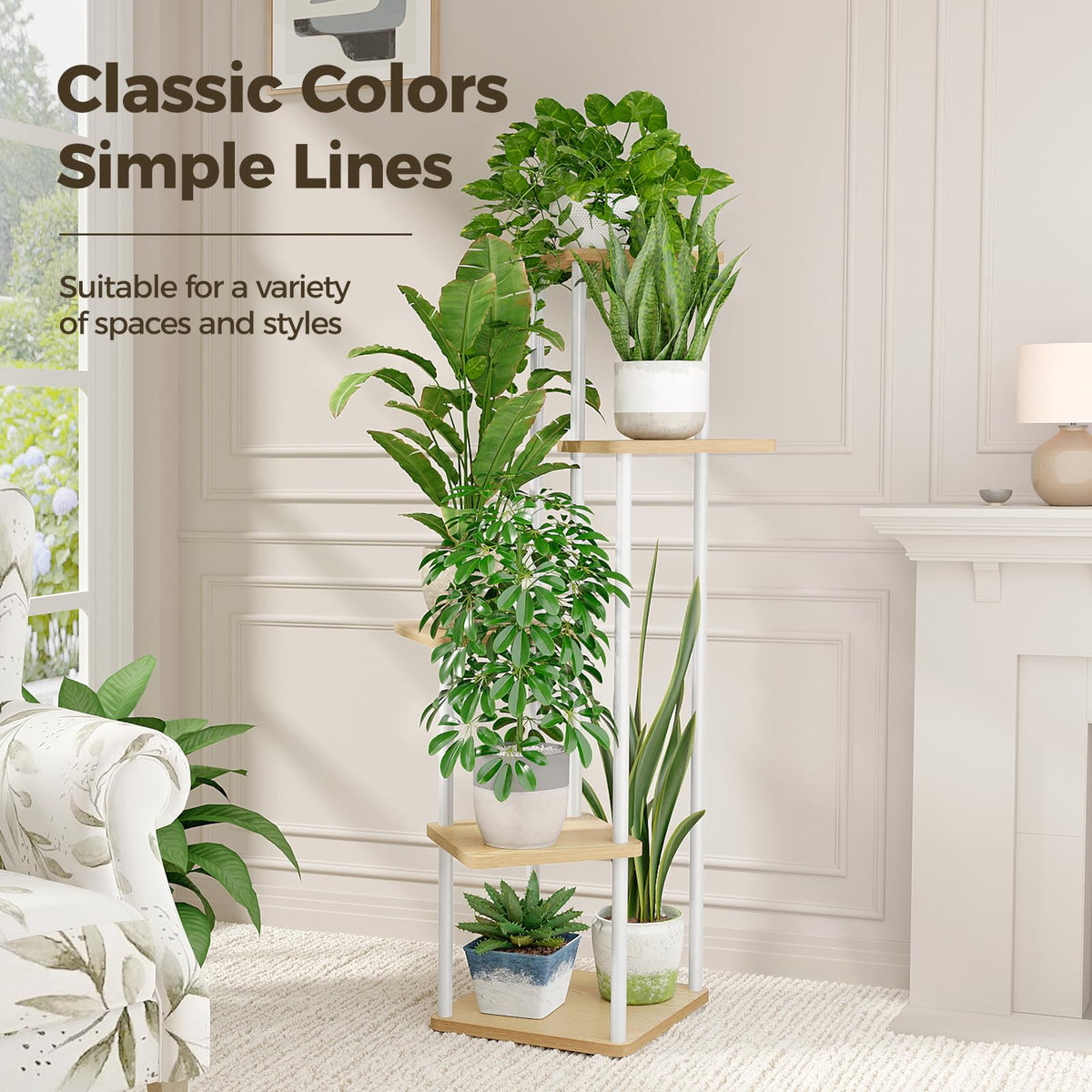 Bamworld metal-wood plant stand corner display for stylish, organized decor.