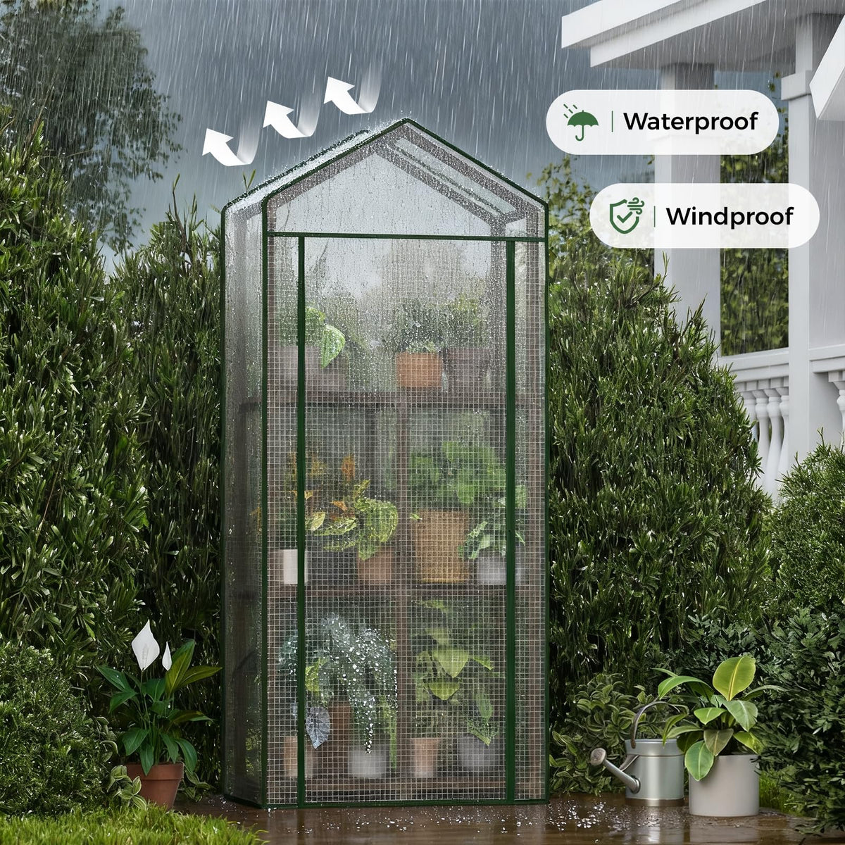 Bamworld mini greenhouse dimensions-23x17x54 inches fit small spaces.