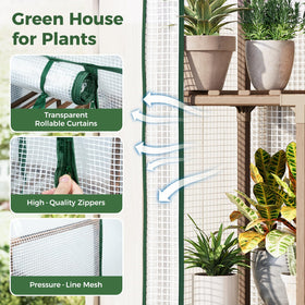Bamworld Mini Greenhouse features a two-tier layout with strong shelf capacity.