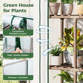 Bamworld mini greenhouse outdoor-use on patio shows compact footprint.