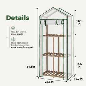 Bamworld mini greenhouse with PE-cover demonstrating weather protection and easy on/off.