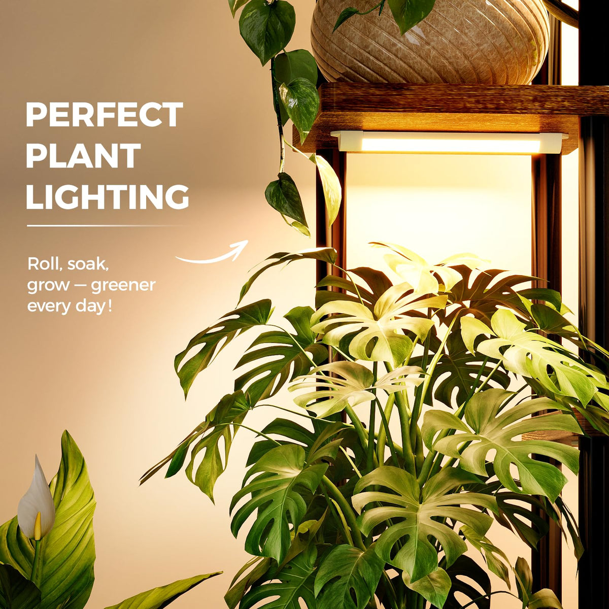 Bamworld plant stand 7-tier shelves keeps many plants organized in small spaces.