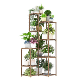 Bamworld tall plant shelf provides sturdy stability for heavy pots.