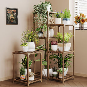 Bamworld plant stand corner design enables space-saving indoor greenery.