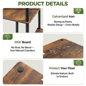 Bamworld plant stand dimensions 39x23x78 cm fit compact spaces.