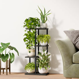Bamworld indoor plant stand holds flowers and succulents securely