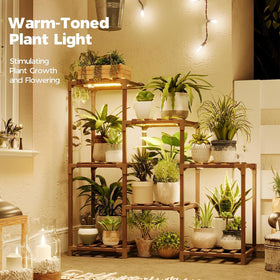 Bamworld ladder-style plant stand displays multiple pots for organized greenery