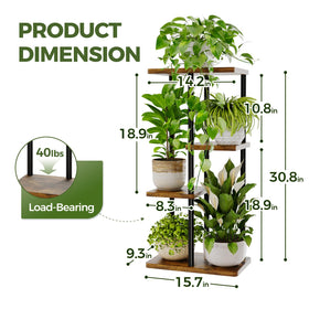 Bamworld plant stand metal pipes detail, showcasing durable construction.