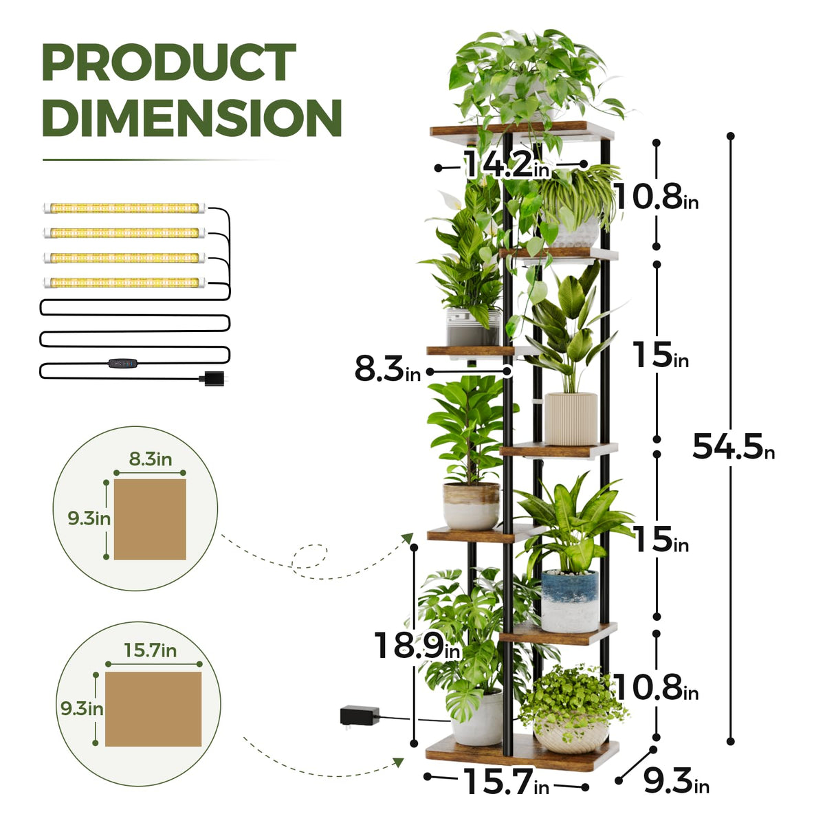 Bamworld plant stand powder-coated steel frame offers durability and stability.