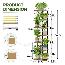 Bamworld plant stand powder-coated steel frame offers durability and stability.