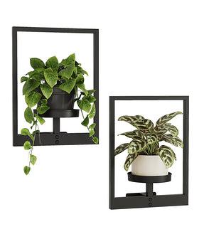 Bamworld plant stand wall decor black two pack elevating vertical greenery