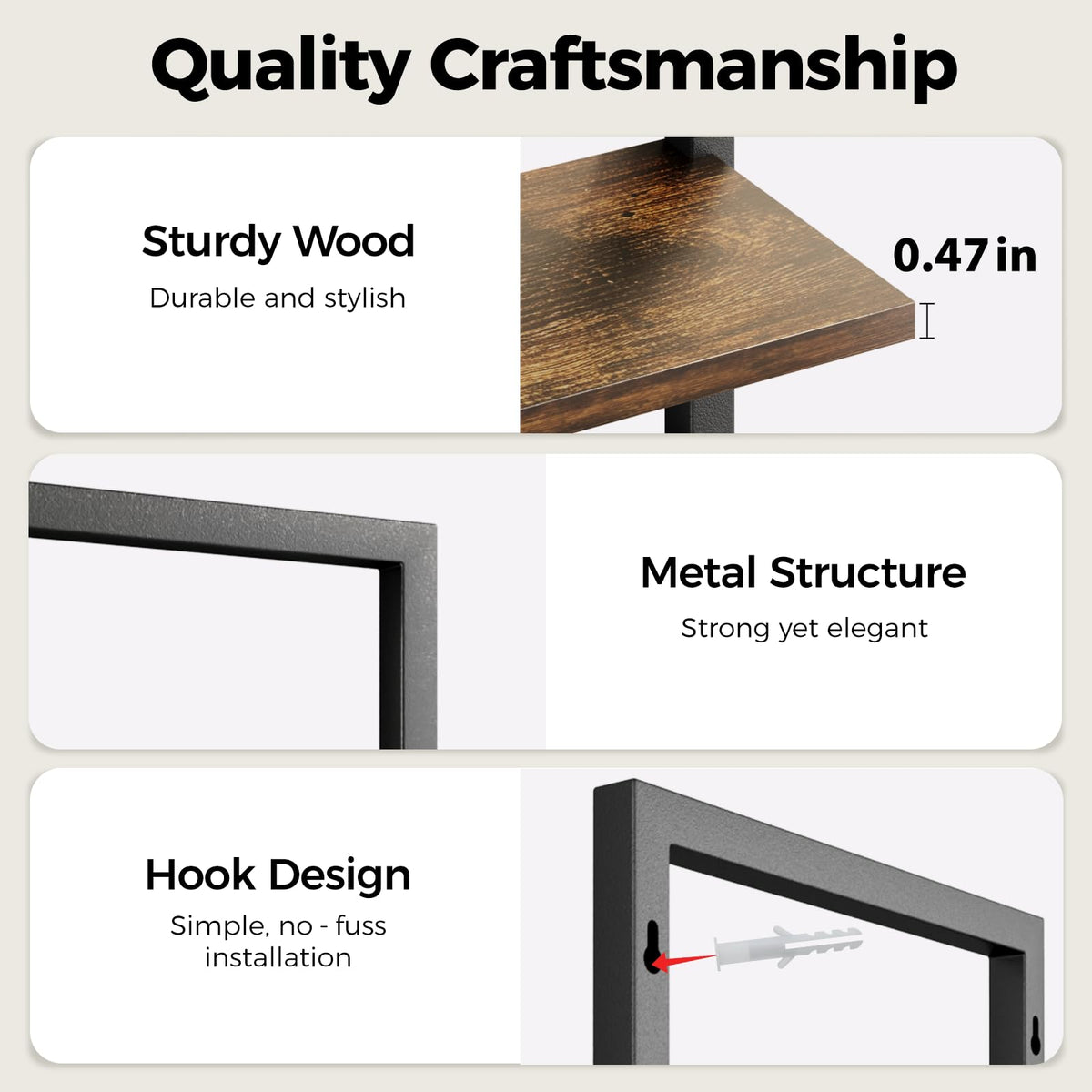 Bamworld plants on wall decor shelf demonstrates decorative and functional use.