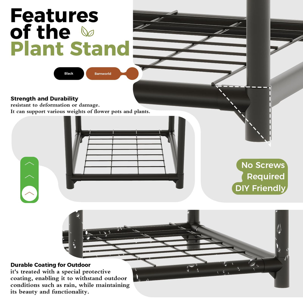 Bamworld seven-pot ladder stand organizes your plants with sun exposure