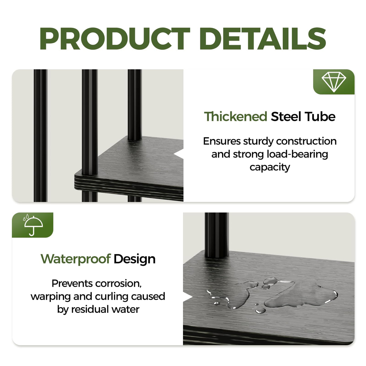 Bamworld indoor plant stand with easy assembly and included hardware