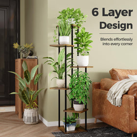 Bamworld six-tier stand brightens sunlit living spaces with vertical plant display