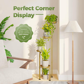 Bamworld tall indoor plant stand suited for living rooms and balconies.