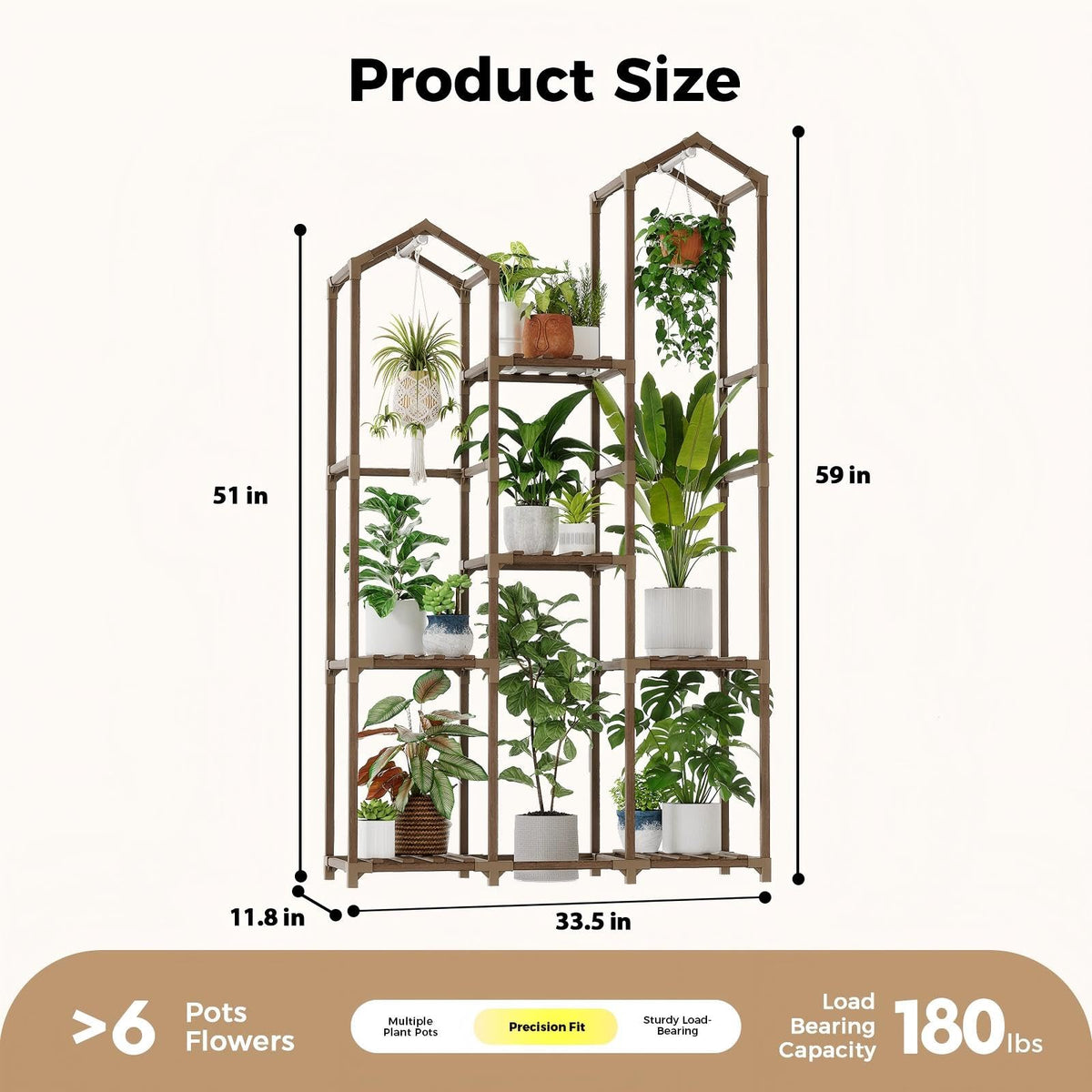 Bamworld tall plant holder illuminated for year-round indoor gardening