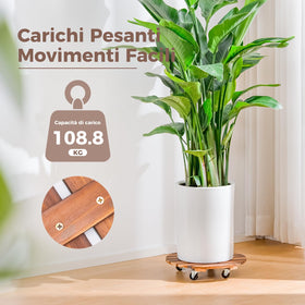 Bamworld two-pack plant caddies for indoor and outdoor pots.