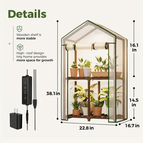 Bamworld two-tier plant stand supporting six to ten pots.