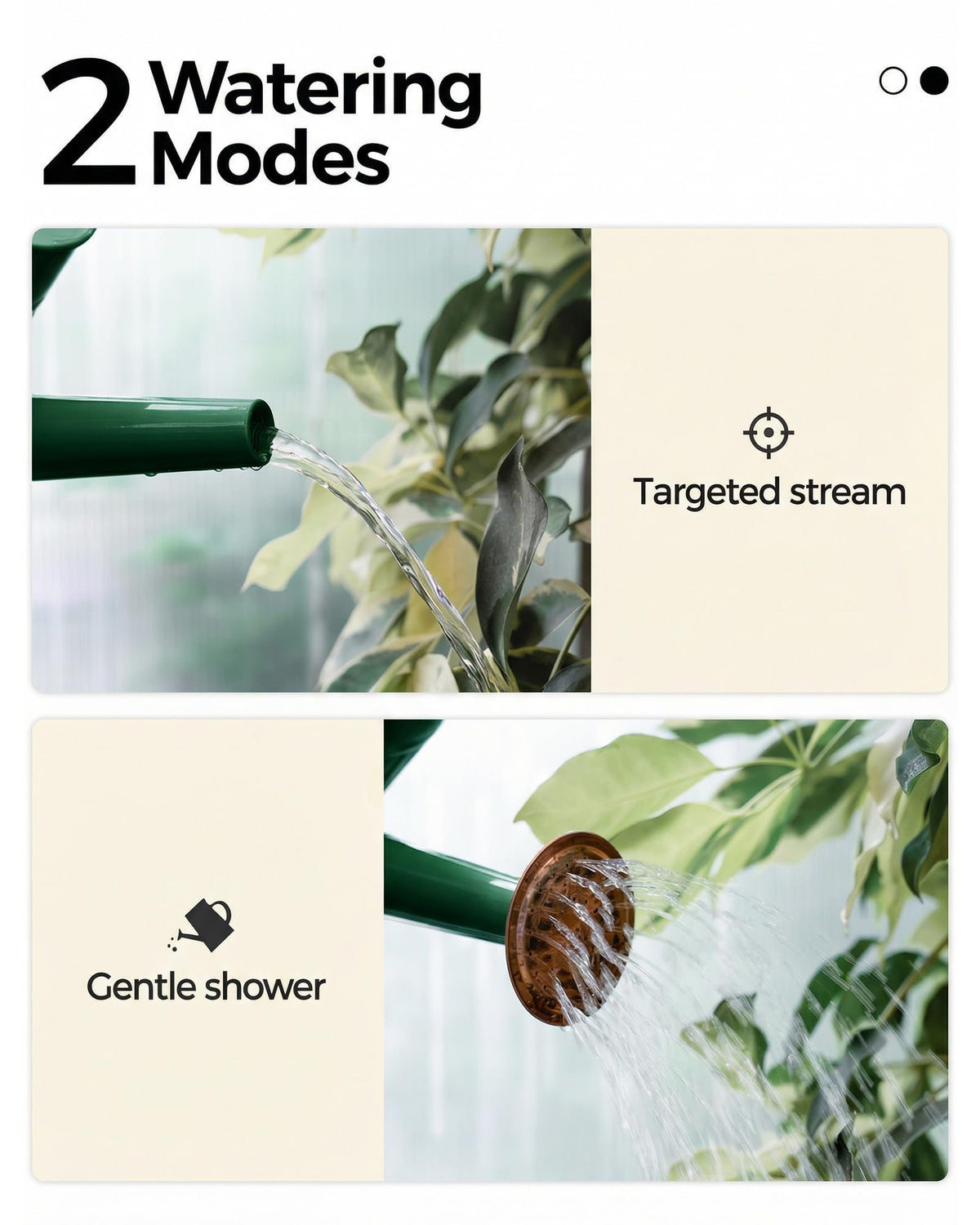 Bamworld watering can with dual handles for steady control while watering.