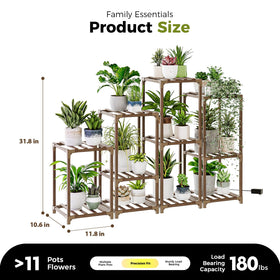 Bamworld four-tier plant shelves display multiple plants neatly for indoor or balcony spaces.