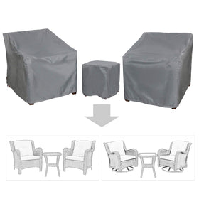 Baner Garden 3 piece patio bistro cover set protects chairs during rain and sun