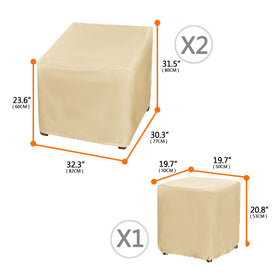Baner Garden beige patio coffee table cover ready to shield from rain and debris