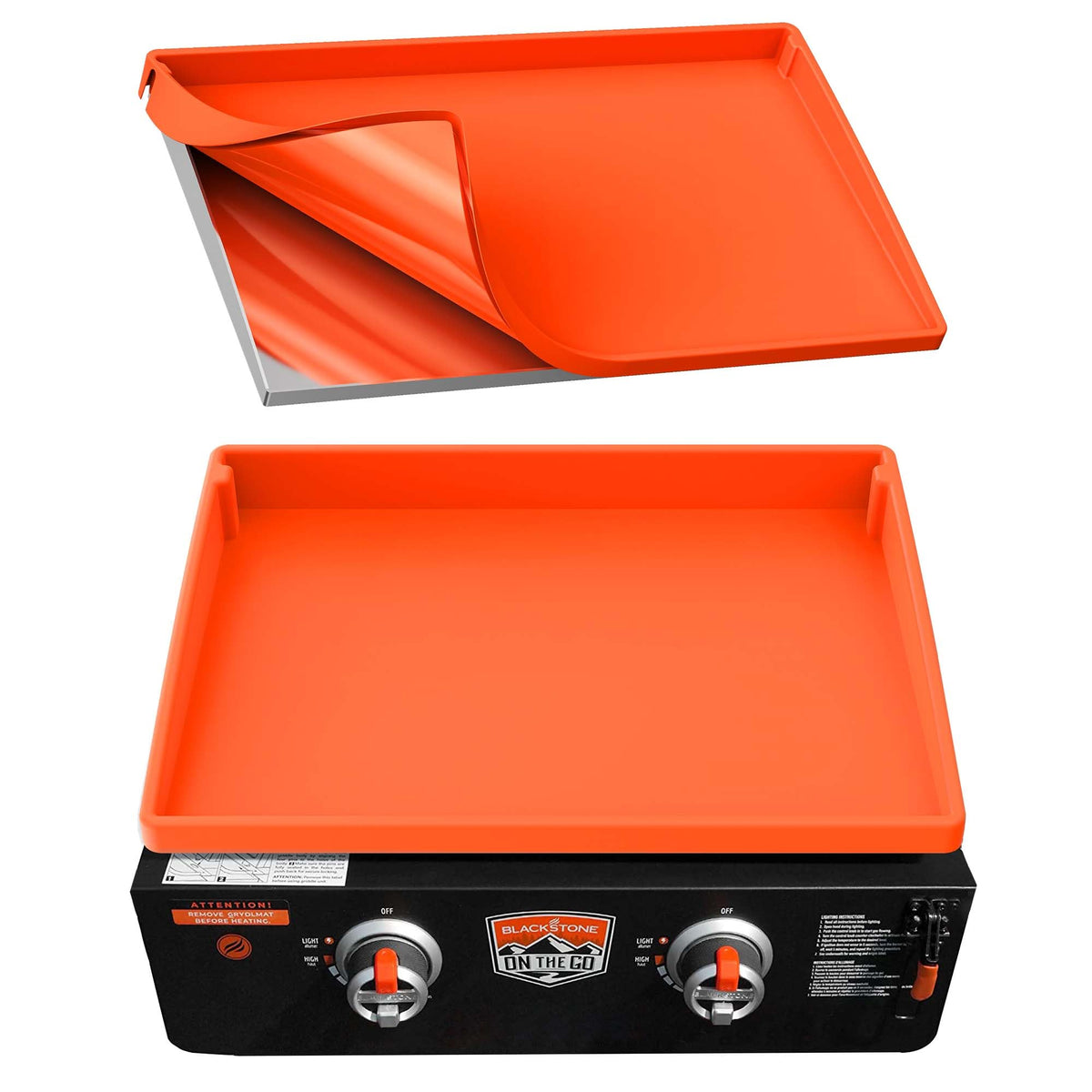 BANGIE 22-inch silicone griddle mat maintains a flat surface during cooking.