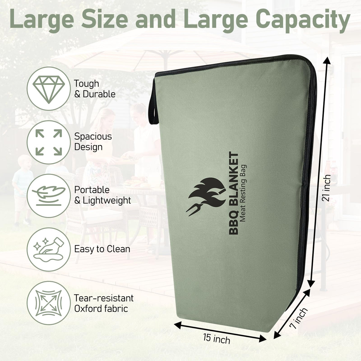 BANGIE BBQ blanket's 5-layer insulation maintains optimal temps for juicy rest.