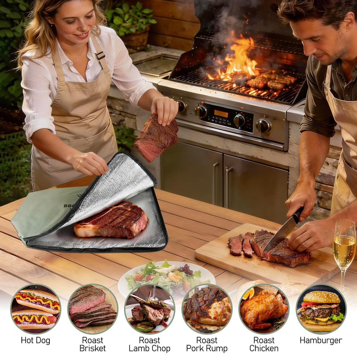 BANGIE resting blanket is ideal for resting large meats without mess.