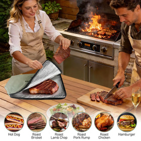BANGIE resting blanket is ideal for resting large meats without mess.