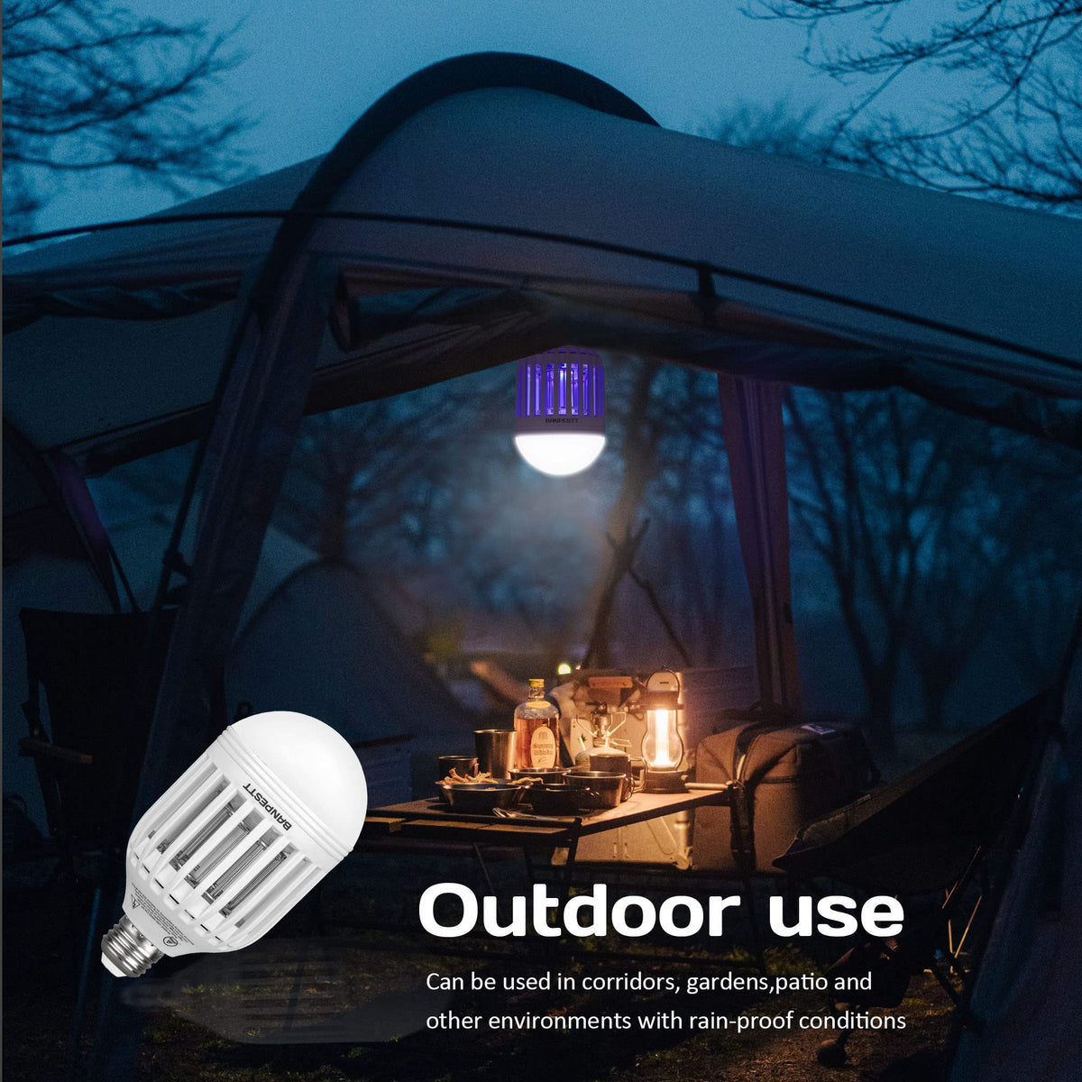 BANPESTT bug-zapper light bulb outdoor patio use