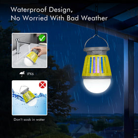 BANPESTT Solar-powered zapper, easy to hang and weather resistant.
