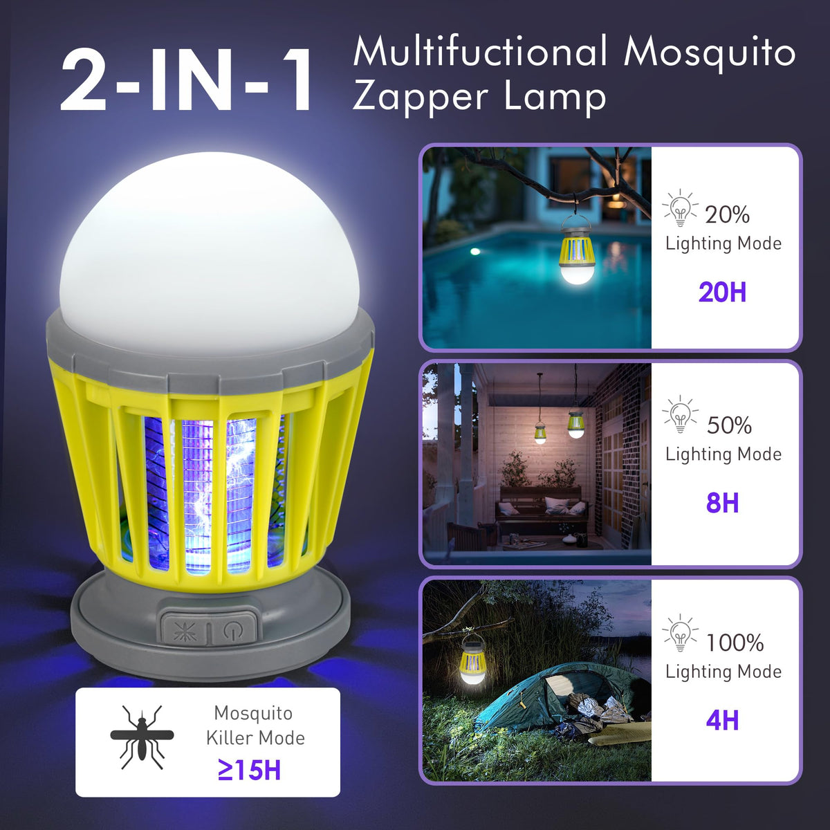 BANPESTT Mosquito killer mode, quiet operation for peaceful evenings.