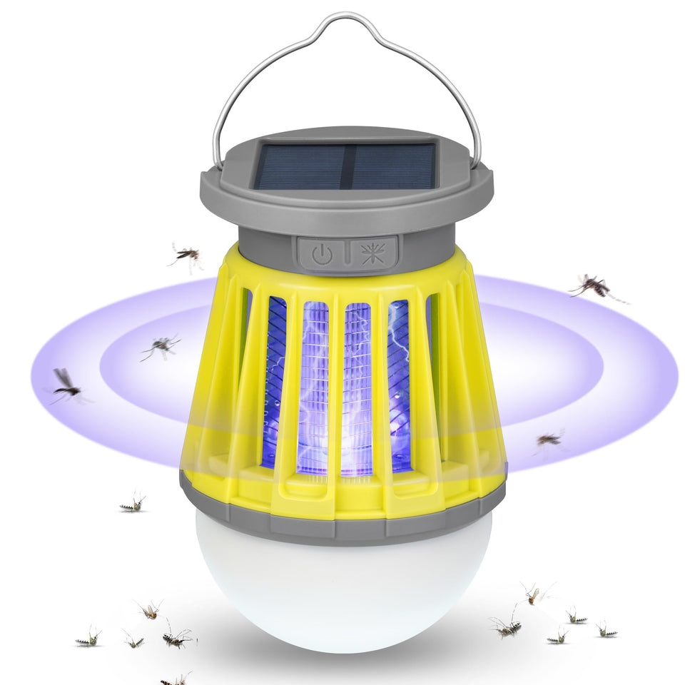 BANPESTT Solar Bug Zapper outdoors, waterproof and cordless for camping.