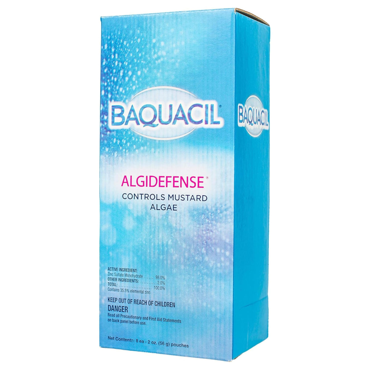 Baquacil AlgiDefense pouches for mustard algae prevention in chlorine-free pools