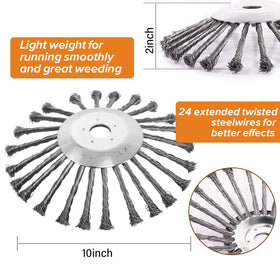 Barafat wire rotary brush blade assembly for faster trimming.