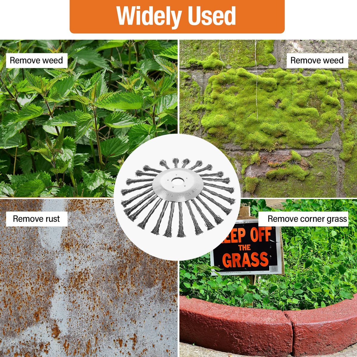 Barafat working in lawn corner areas, showing edge-cleaning performance near bricks.